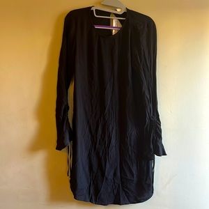 H&M Black Dress Knee Length Long Sleeve Women Size 2 NWT